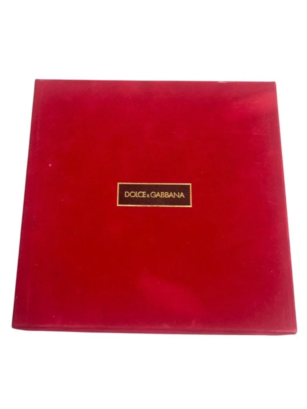 Dolce & Gabbana Red Velvet Storage Box Black Logo Gold Interior Luxury Designer